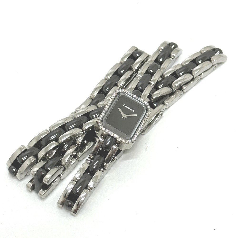 CHANEL Premiere Triple Bracelet Watch H3058 with Diamond Bezel, Stainless Ste...